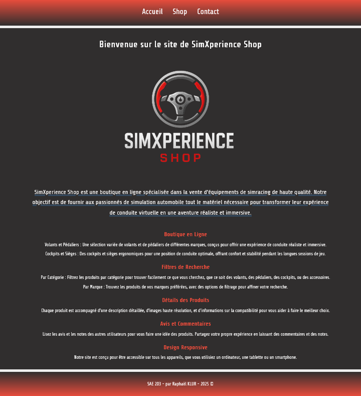 Miniature du site web SimXperience Shop