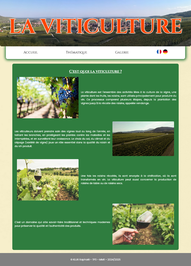 Miniature du site web Viticulture
